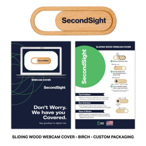 Sliding Wood Eco-Friendly Webcam Cover with Custom Packaging-7